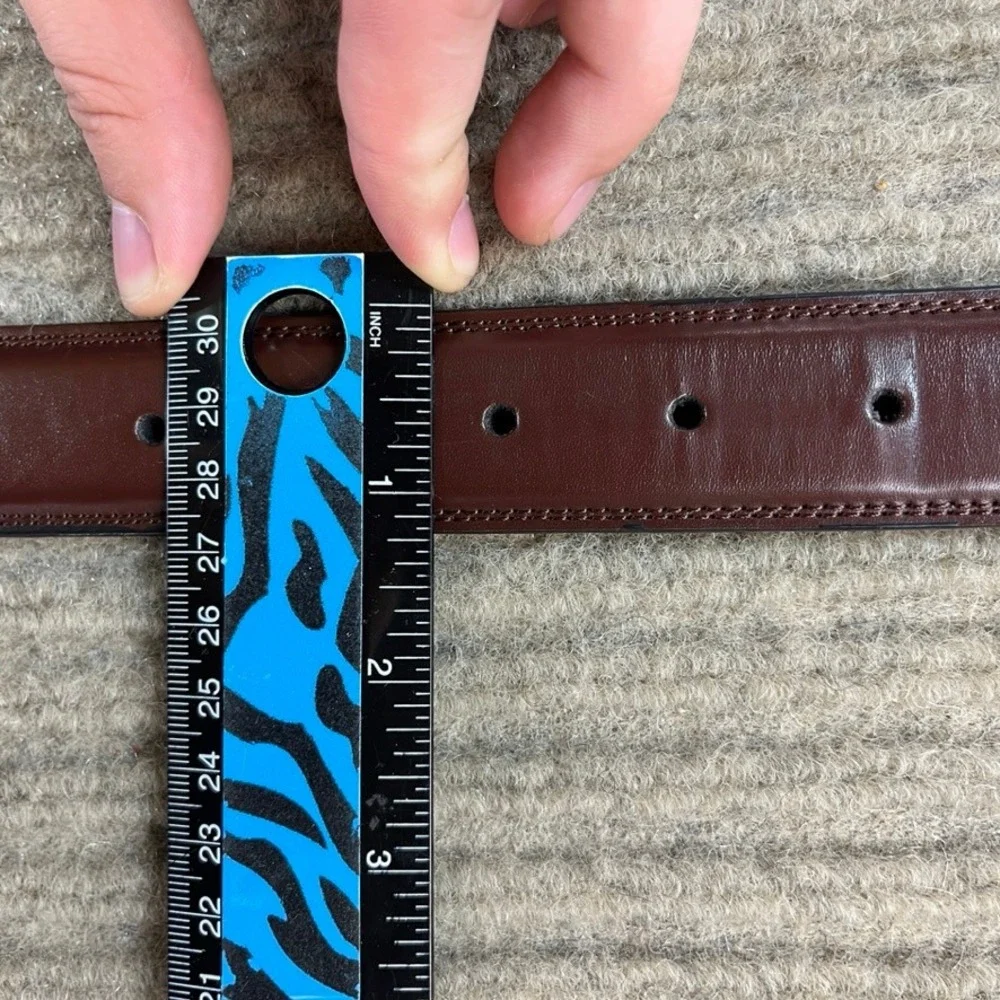 Dockers Mens Brown Leather Dress Belt Size L 38-40 11DP110032 Silver Buckle